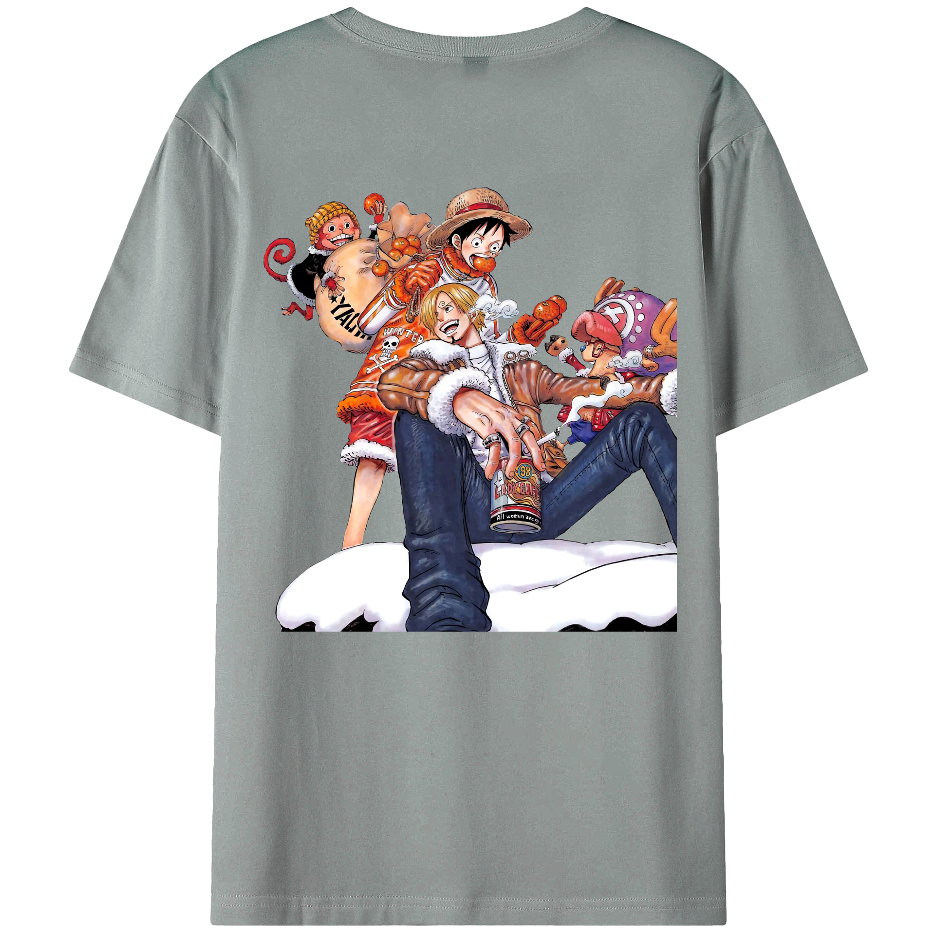 （画像用） ワンピース サンジ ONE PIECE Sanji 綿100％ メンズ半袖Tシャツ（バックプリント） 通気性